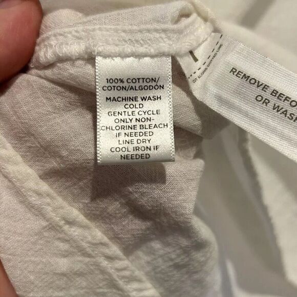 Loft The Softened Shirt‎ White Cotton Popover Women’s Large Coastal Lagenlook - Picture 7 of 7